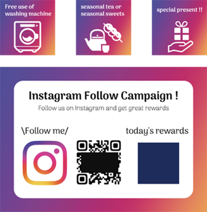 御宿高柳様　店内ポップ　Instagram