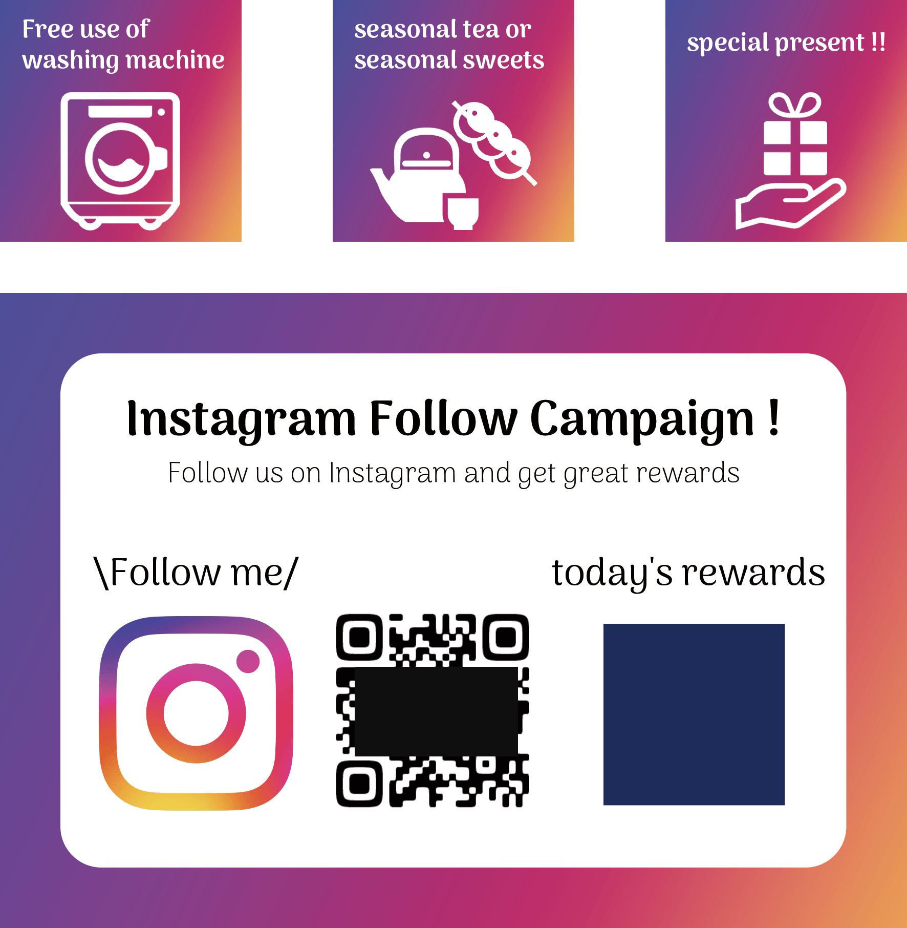 御宿鷹柳様 Instagramキャンペーン立札